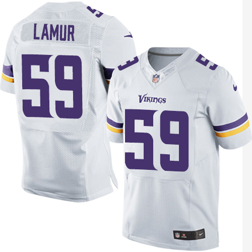 Men's Elite Emmanuel Lamur Nike Jersey White Road - #59 NFL Minnesota Vikings